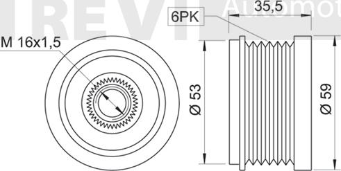 Trevi Automotive AP1073 - Ремінний шків, генератор autocars.com.ua