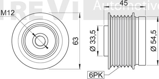 Trevi Automotive AP1080 - Ремінний шків, генератор autocars.com.ua