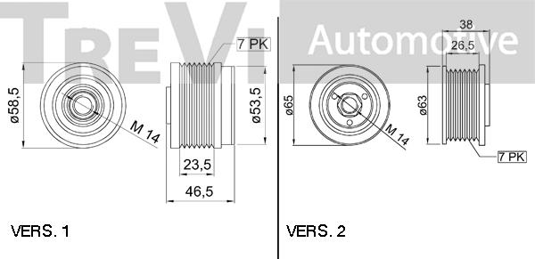 Trevi Automotive AP1175 - Ремінний шків, генератор autocars.com.ua