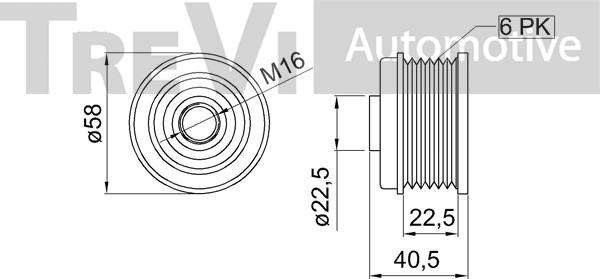 Trevi Automotive AP1224 - Ремінний шків, генератор autocars.com.ua