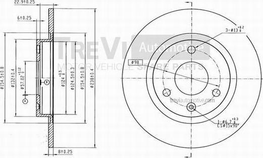 Trevi Automotive BD1012 - Гальмівний диск autocars.com.ua