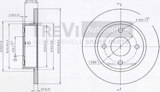 Trevi Automotive BD1021 - Тормозной диск autodnr.net