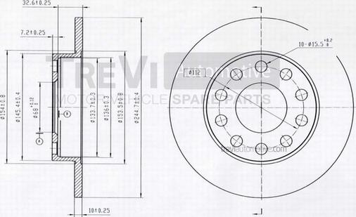 Trevi Automotive BD1050 - Гальмівний диск autocars.com.ua