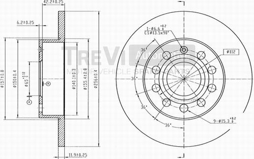 Trevi Automotive BD1056 - Гальмівний диск autocars.com.ua