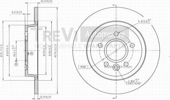 Trevi Automotive BD1067 - Гальмівний диск autocars.com.ua