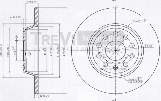 Trevi Automotive BD1073 - Гальмівний диск autocars.com.ua