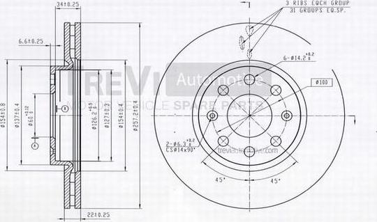 Trevi Automotive BD1105 - Гальмівний диск autocars.com.ua