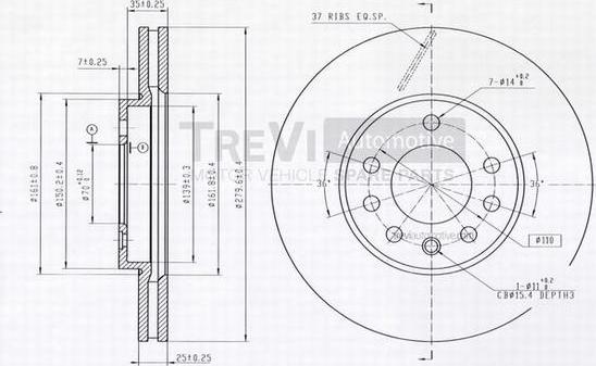 Trevi Automotive BD1123 - Гальмівний диск autocars.com.ua