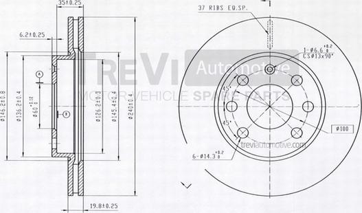 Trevi Automotive BD1145 - Гальмівний диск autocars.com.ua