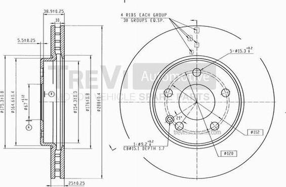 Trevi Automotive BD1149 - Гальмівний диск autocars.com.ua