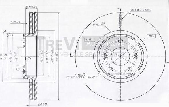 Trevi Automotive BD1163 - Гальмівний диск autocars.com.ua