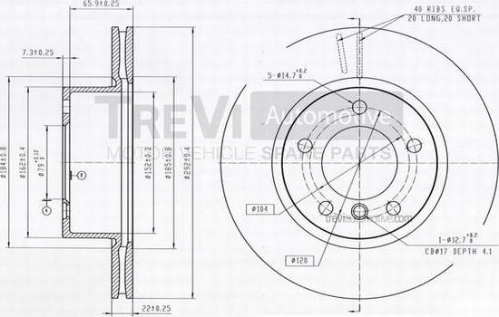 Trevi Automotive BD1201 - Гальмівний диск autocars.com.ua