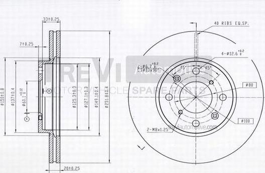 Trevi Automotive BD1218 - Гальмівний диск autocars.com.ua