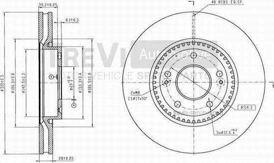 Trevi Automotive BD1230 - Гальмівний диск autocars.com.ua