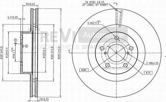 Trevi Automotive BD1244 - Тормозной диск autodnr.net