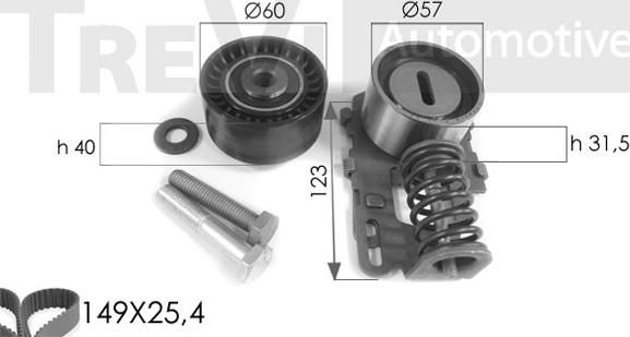 Trevi Automotive KD1022 - Комплект ременя ГРМ autocars.com.ua