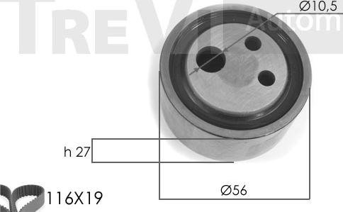 Trevi Automotive KD1028 - Комплект ременя ГРМ autocars.com.ua