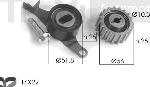 Trevi Automotive KD1042 - Комплект ременя ГРМ autocars.com.ua