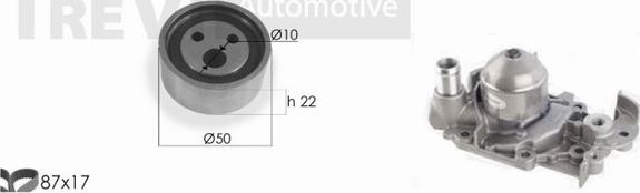 Trevi Automotive KD1078HP - Водяний насос + комплект зубчатого ременя autocars.com.ua