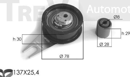 Trevi Automotive KD1088 - Комплект ременя ГРМ autocars.com.ua