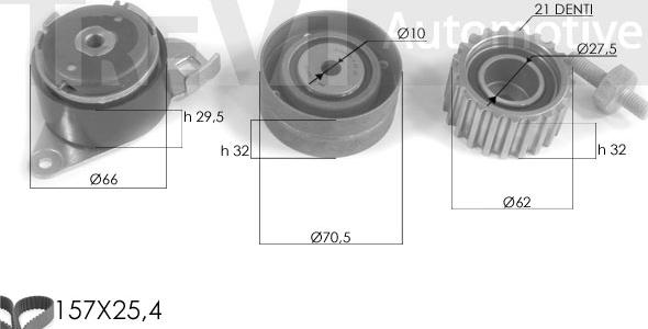 Trevi Automotive KD1093 - Комплект ременя ГРМ autocars.com.ua