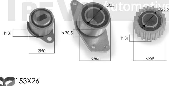 Trevi Automotive KD1095 - Комплект ремня ГРМ autodnr.net