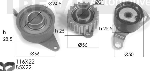 Trevi Automotive KD1157 - Комплект ременя ГРМ autocars.com.ua