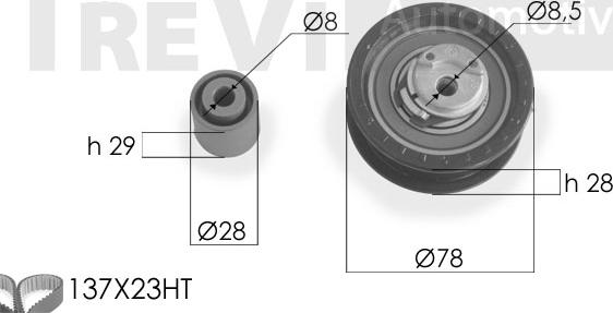 Trevi Automotive KD1174 - Комплект ременя ГРМ autocars.com.ua