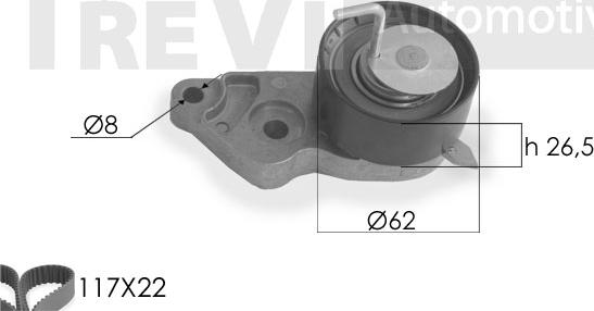 Trevi Automotive KD1204HP - Водяний насос + комплект зубчатого ременя autocars.com.ua