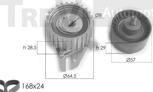 Trevi Automotive KD1228 - Комплект ременя ГРМ autocars.com.ua