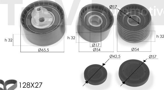 Trevi Automotive KD1245 - Комплект ременя ГРМ autocars.com.ua