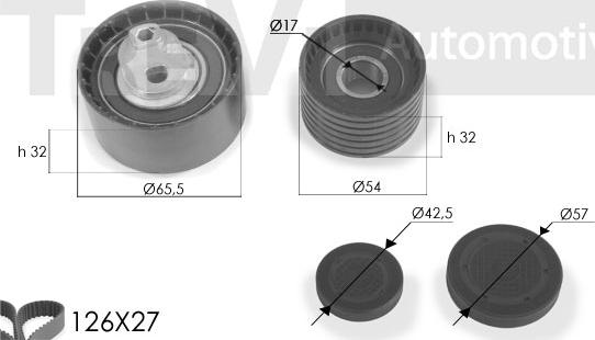 Trevi Automotive KD1247 - Комплект ременя ГРМ autocars.com.ua