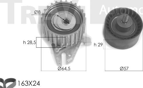 Trevi Automotive KD1254HP - Водяний насос + комплект зубчатого ременя autocars.com.ua