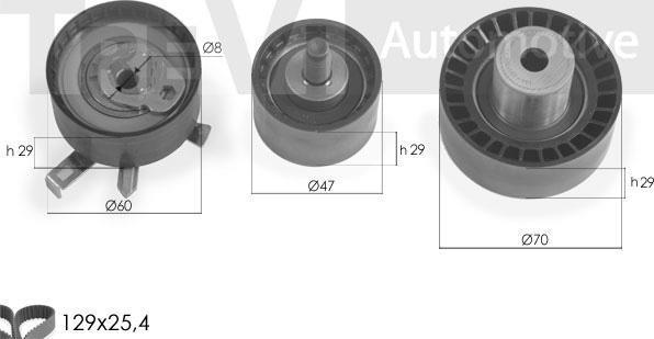 Trevi Automotive KD1280 - Комплект ременя ГРМ autocars.com.ua