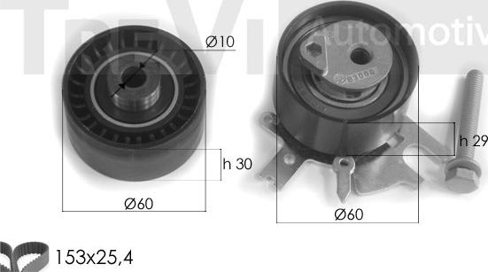 Trevi Automotive KD1283 - Комплект ременя ГРМ autocars.com.ua