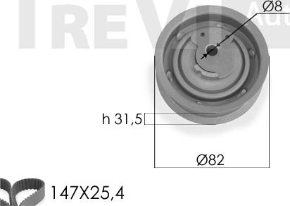 Trevi Automotive KD1289 - Комплект ременя ГРМ autocars.com.ua