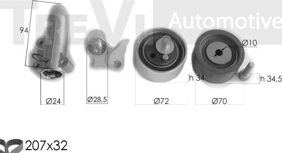 Trevi Automotive KD1298 - Комплект ремня ГРМ autodnr.net