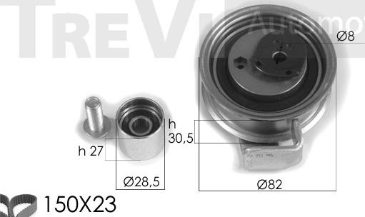 Trevi Automotive KD1327 - Комплект ременя ГРМ autocars.com.ua