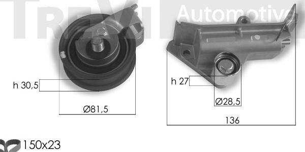 Trevi Automotive KD1345 - Комплект ременя ГРМ autocars.com.ua