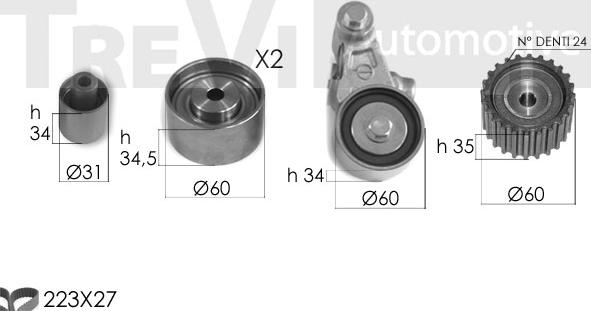 Trevi Automotive KD1400 - Комплект ременя ГРМ autocars.com.ua