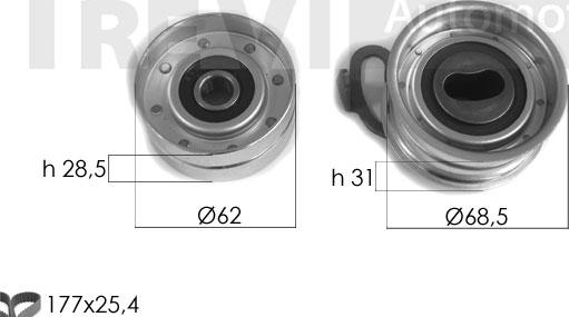 Trevi Automotive KD1405 - Комплект ременя ГРМ autocars.com.ua