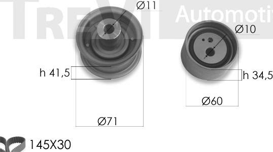 Trevi Automotive KD1443 - Комплект ремня ГРМ autodnr.net