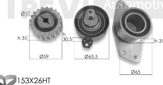 Trevi Automotive KD1457 - Комплект ременя ГРМ autocars.com.ua