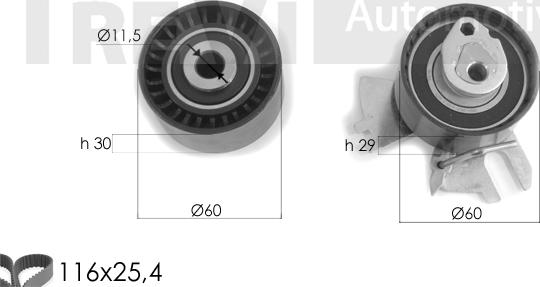 Trevi Automotive KD1460 - Комплект ременя ГРМ autocars.com.ua