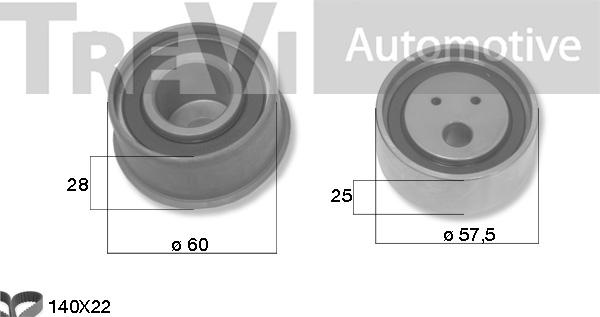 Trevi Automotive KD1472 - Комплект ременя ГРМ autocars.com.ua