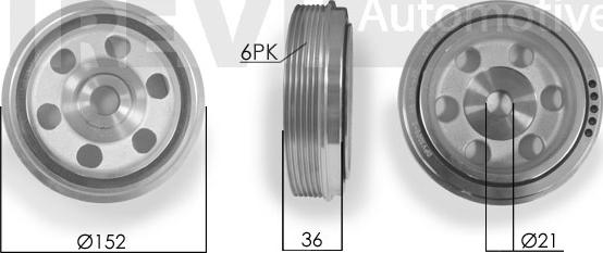 Trevi Automotive PC1043 - Ремінний шків, колінчастий вал autocars.com.ua