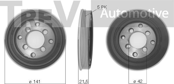 Trevi Automotive PC1057 - Ремінний шків, колінчастий вал autocars.com.ua