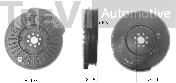 Trevi Automotive PC1233 - Ремінний шків, колінчастий вал autocars.com.ua