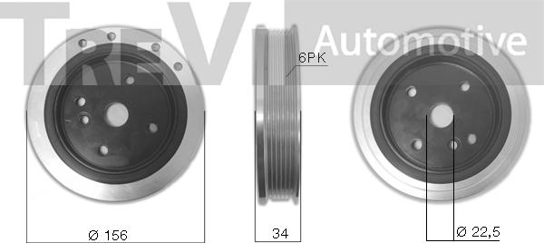 Trevi Automotive PC1241 - Ремінний шків, колінчастий вал autocars.com.ua