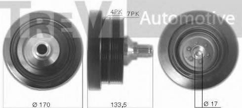 Autoteam A09628 - Ремінний шків, колінчастий вал autocars.com.ua